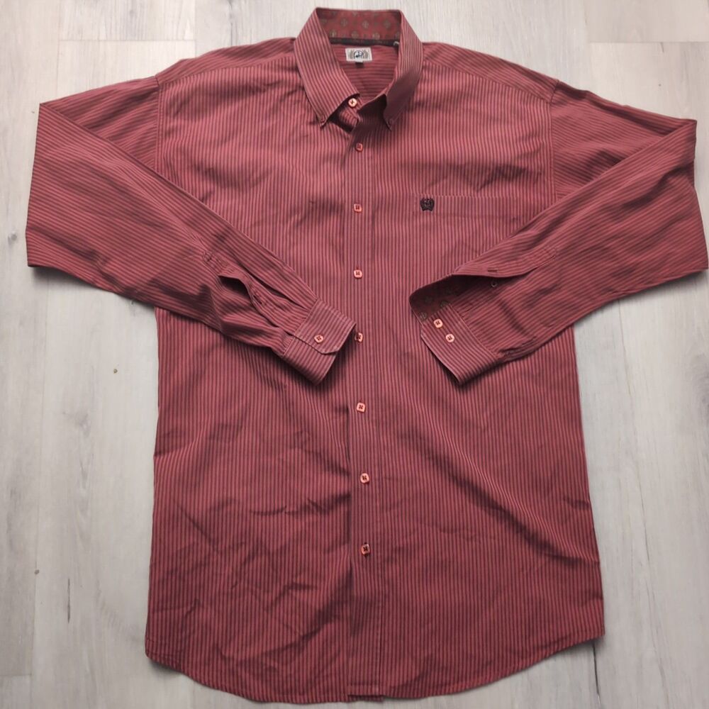 Cinch Shirt Mens Size Large Long Sleeve Square Button Down Collared Western